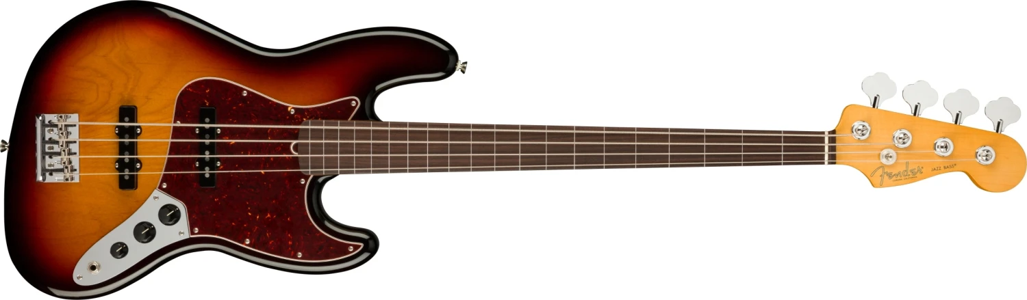 Fender American Professional II Jazz Bass Fretless, 3 Colour Sunburst 2 Fender American Professional II Jazz Bass Fretless, 3 Colour Sunburst - Image 2