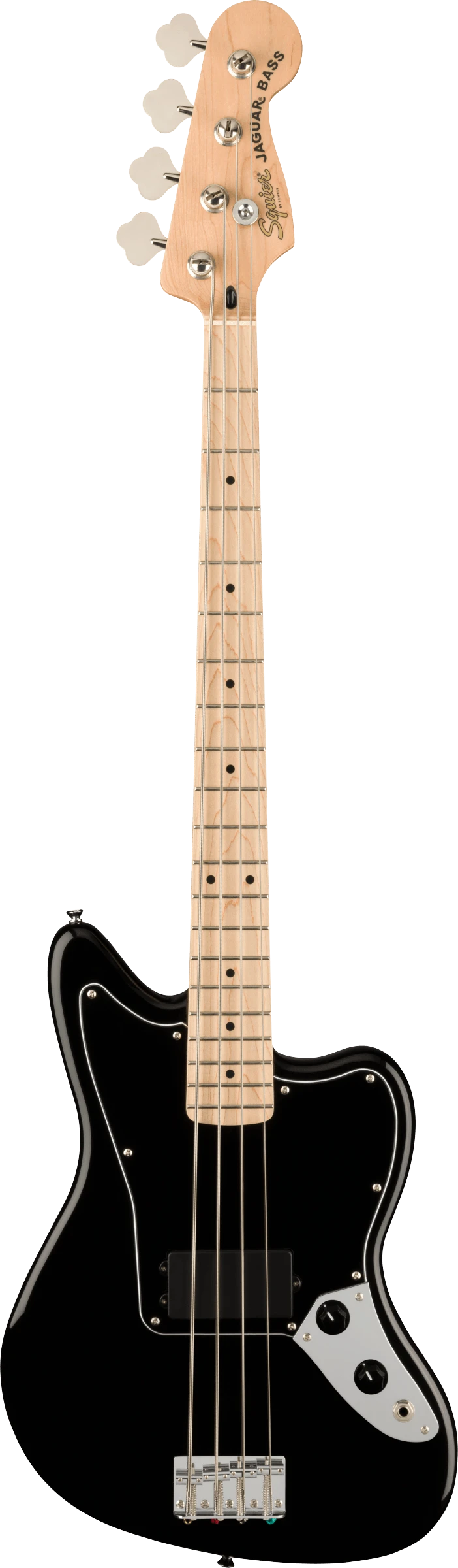 Squier Affinity Series Jaguar Bass H, Maple Fingerboard, Black Pickguard, Black 1 Squier Affinity Series Jaguar Bass H, Maple Fingerboard, Black Pickguard, Black