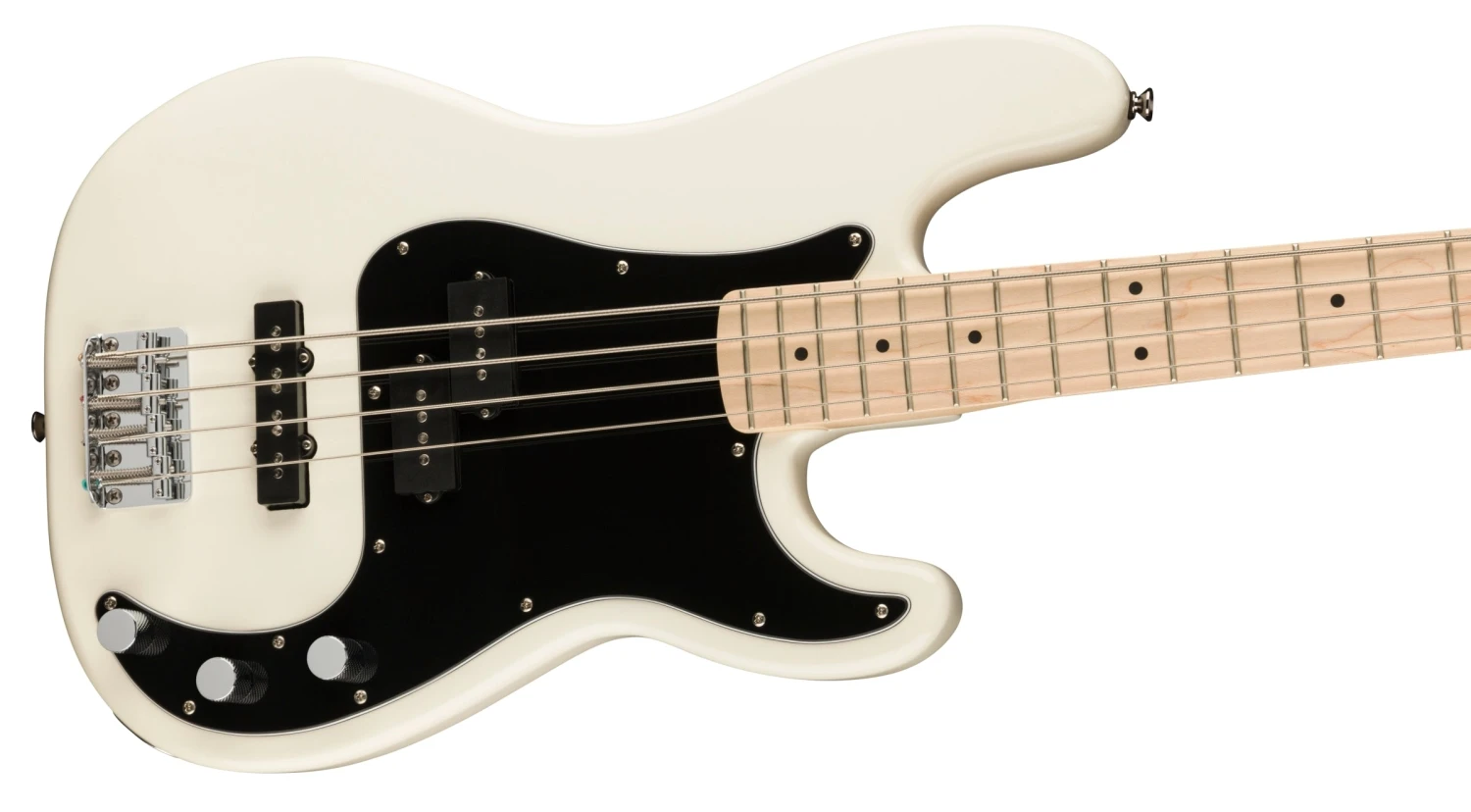 Fender Squier Affinity Precision Bass PJ Maple Fingerboard, Black Pickguard, Olympic White 4 Fender Squier Affinity Precision Bass PJ Maple Fingerboard, Black Pickguard, Olympic White - Image 4