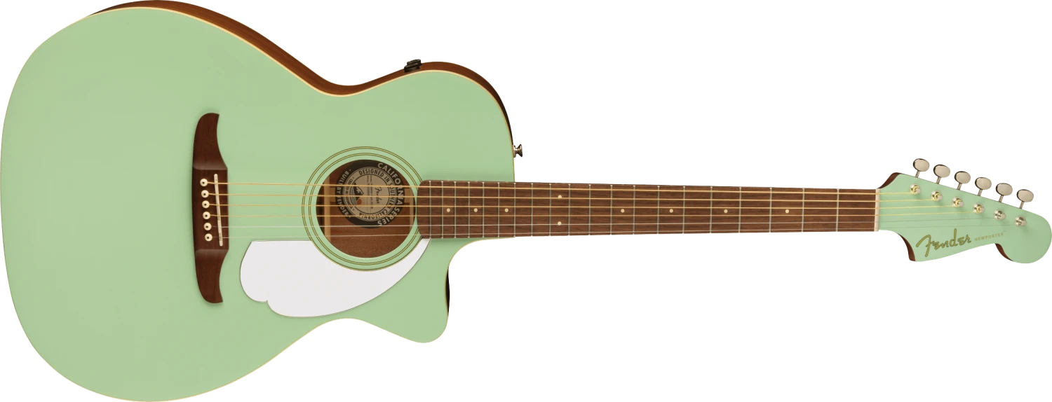 Fender Newporter Player Acoustic Guitar, Surf Green 2 Fender Newporter Player Acoustic Guitar, Surf Green - Image 2
