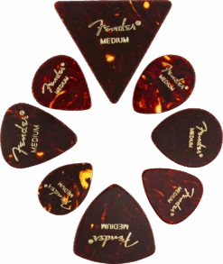 Fender Picks Pack - All Shapes, Celluloid Medley, Tortoise Shell, Medium, (8 Pack)