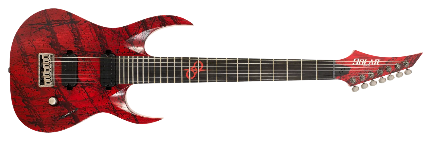 Solar A2.7Canibalismo+ Electric Guitar - Blood Red Open Pore W/Blood Red Splatter - 7 STRING 2 Solar A2.7Canibalismo+ Electric Guitar - Blood Red Open Pore W/Blood Red Splatter - 7 STRING - Image 2