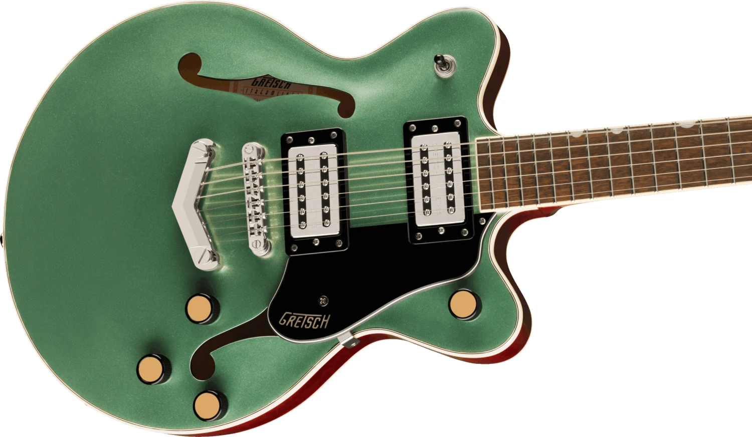 Gretsch G2655 Streamliner Center Block Jr. Double-Cut With V-Stoptail, Laurel Fingerboard, Steel Olive 2 Gretsch G2655 Streamliner Center Block Jr. Double-Cut With V-Stoptail, Laurel Fingerboard, Steel Olive - Image 2