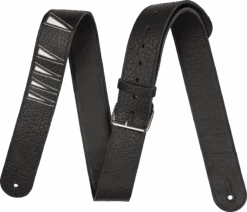 Jackson Shark Fin Leather Strap, Black And White, 2"