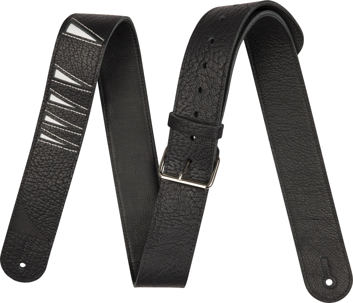 Jackson Shark Fin Leather Strap, Black And White, 2" 1 Jackson Shark Fin Leather Strap, Black And White, 2"