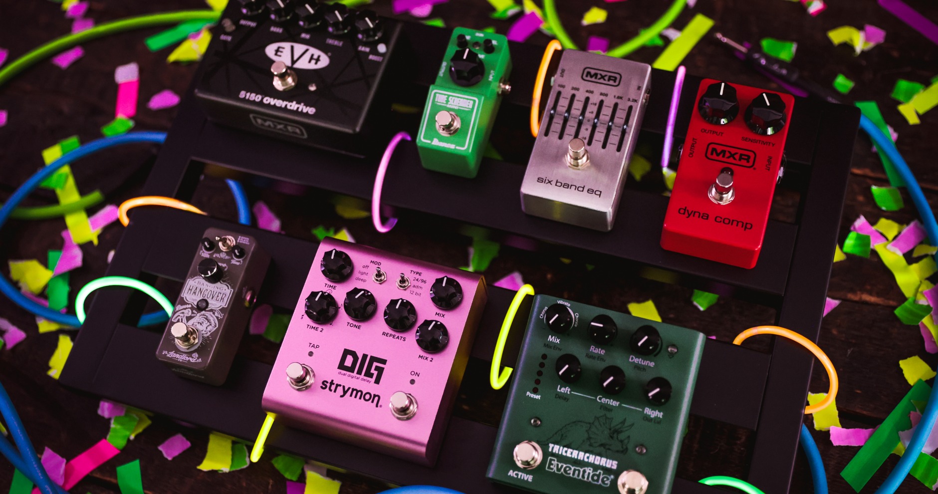 Front Page -Guitar Store 80s Guitar Pedalboard