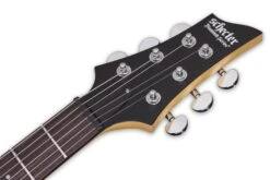 Schecter Left Hand Satin Black SCH433 8 Schecter Left Hand Satin Black SCH433 -Guitar Store C 6DeluxeLH.05