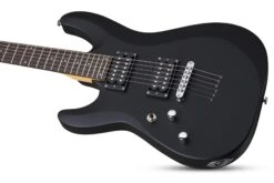 Schecter Left Hand Satin Black SCH433 9 Schecter Left Hand Satin Black SCH433 -Guitar Store C 6DeluxeLH.06