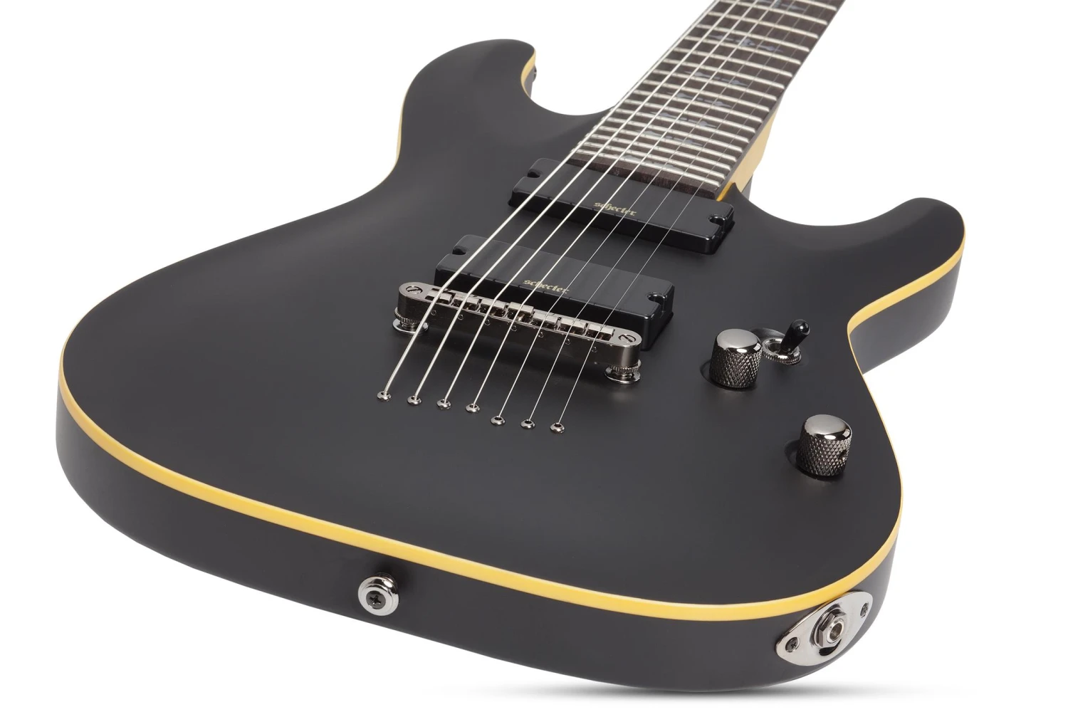 Schecter Demon-7 Aged Black Satin 3 Schecter Demon-7 Aged Black Satin - Image 3