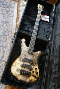 Spector USA Custom NS Bass - Buckeye Burl, 4-String W/ Aguilar Pickups -Guitar Store GFP 04626