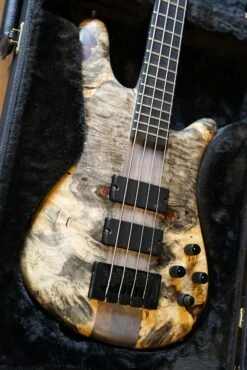 Spector USA Custom NS Bass - Buckeye Burl, 4-String W/ Aguilar Pickups -Guitar Store GFP 04628
