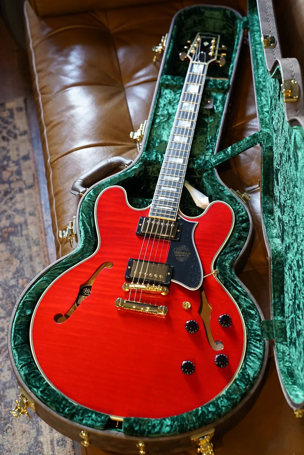 Heritage Custom Shop Core Collection H-555 Electric Guitar W/Case, Trans Cherry 7 Heritage Custom Shop Core Collection H-555 Electric Guitar W/Case, Trans Cherry - Image 7