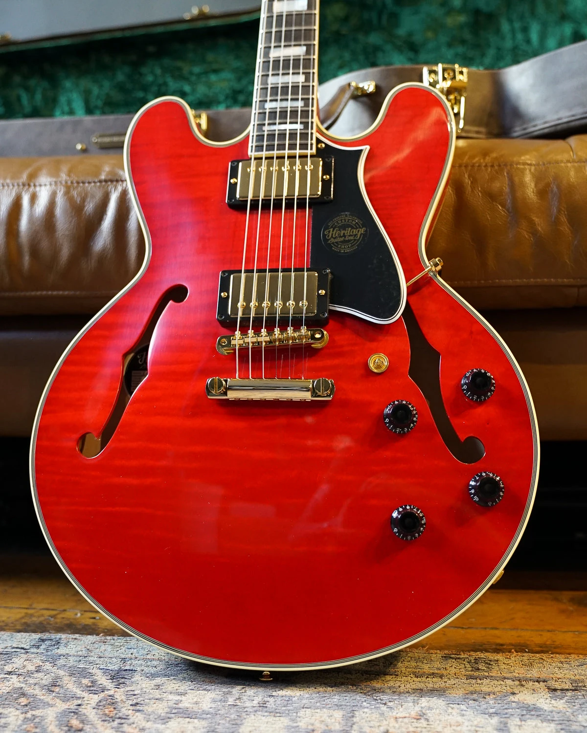 Heritage Custom Shop Core Collection H-555 Electric Guitar W/Case, Trans Cherry 2 Heritage Custom Shop Core Collection H-555 Electric Guitar W/Case, Trans Cherry - Image 2