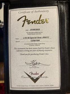 Pre-Owned Fender Custom Shop LTD '58 Special Stratocaster, Black "2022 -Guitar Store IMG 2306