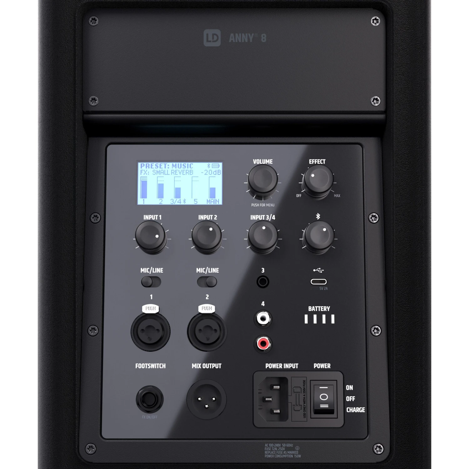 LD Systems ANNY 8 - 8" Portable Battery-Powered 160W Bluetooth PA System W/ Mixer 4 LD Systems ANNY 8 - 8" Portable Battery-Powered 160W Bluetooth PA System W/ Mixer - Image 4