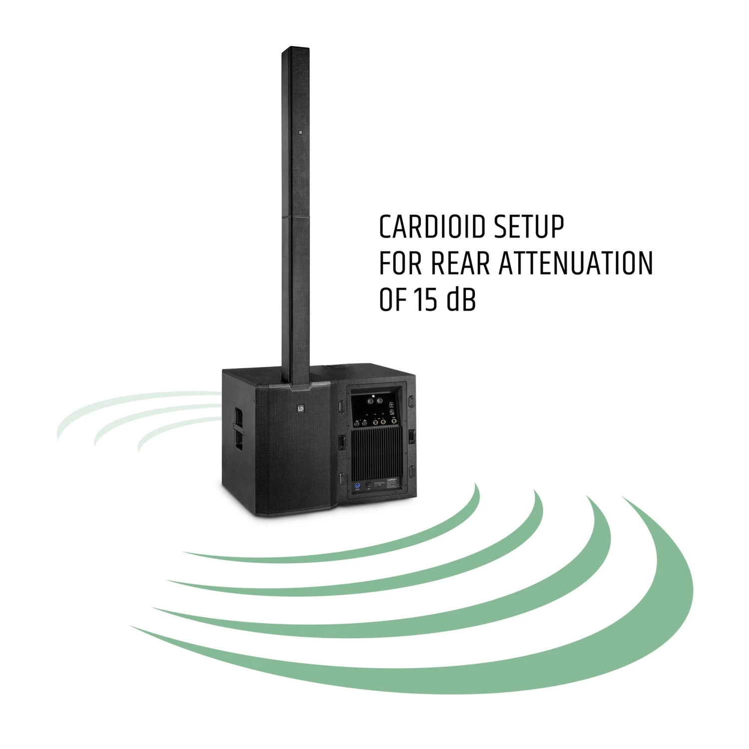 LD Systems MAUI 44 G2 Portable 3000 Watt Powered Cardioid Column PA System 5 LD Systems MAUI 44 G2 Portable 3000 Watt Powered Cardioid Column PA System - Image 5