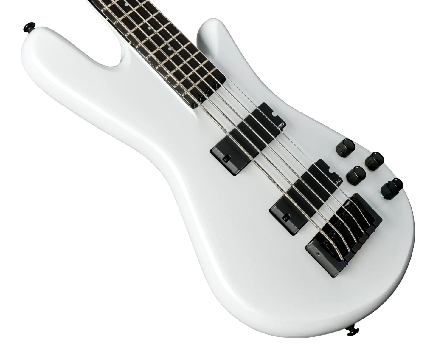 Spector NS Ethos HP 5-String Bass Guitar - White Sparkle Gloss 2 Spector NS Ethos HP 5-String Bass Guitar - White Sparkle Gloss - Image 2