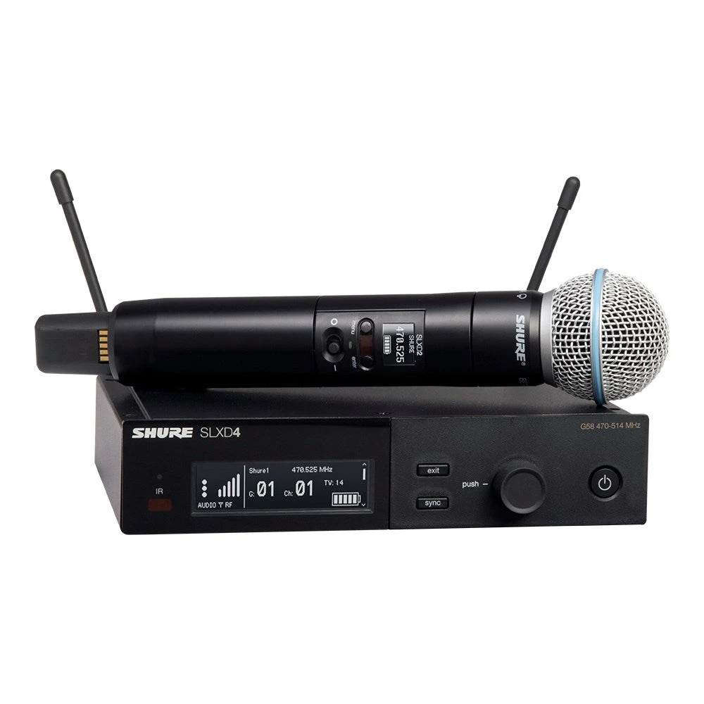 Shure SLX-D System With SLXD2/Beta58 Handheld Transmitter And SLXD4 Digital Wireless Receiver 1 Shure SLX-D System With SLXD2/Beta58 Handheld Transmitter And SLXD4 Digital Wireless Receiver
