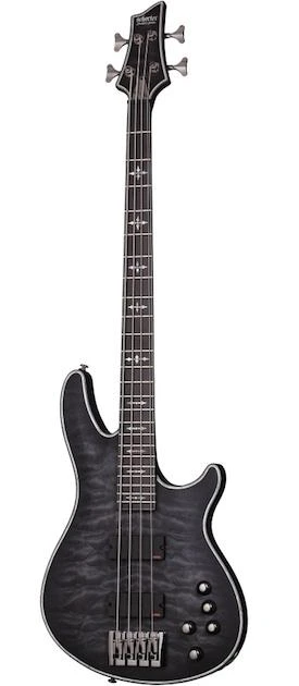 Schecter Hellraiser Extreme 4 See Thru Black Satin Bass Guitar 1 Schecter Hellraiser Extreme 4 See Thru Black Satin Bass Guitar
