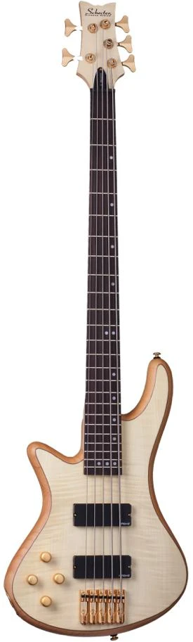 Schecter Stiletto Custom 5 Natural Satin Left Hand Bass Guitar 1 Schecter Stiletto Custom 5 Natural Satin Left Hand Bass Guitar