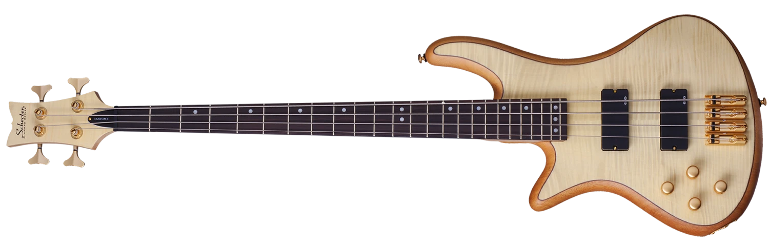 Schecter Stiletto Custom 4 Left Hand Natural Satin Bass Guitar 3 Schecter Stiletto Custom 4 Left Hand Natural Satin Bass Guitar - Image 3
