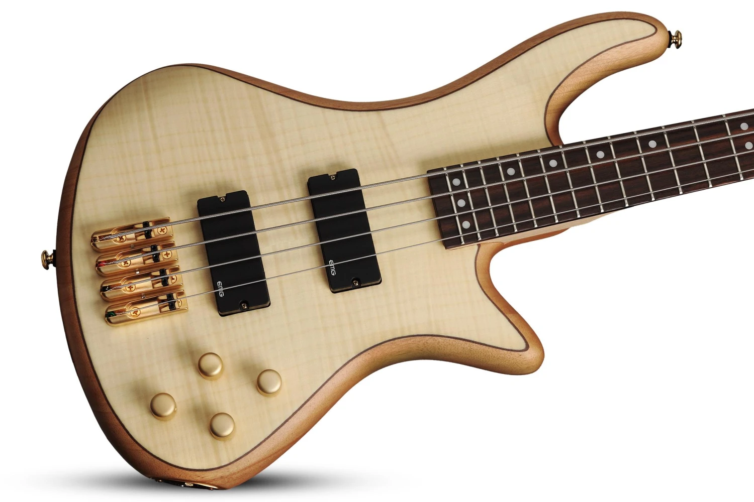 Schecter Stiletto Custom 4 Left Hand Natural Satin Bass Guitar 6 Schecter Stiletto Custom 4 Left Hand Natural Satin Bass Guitar - Image 6