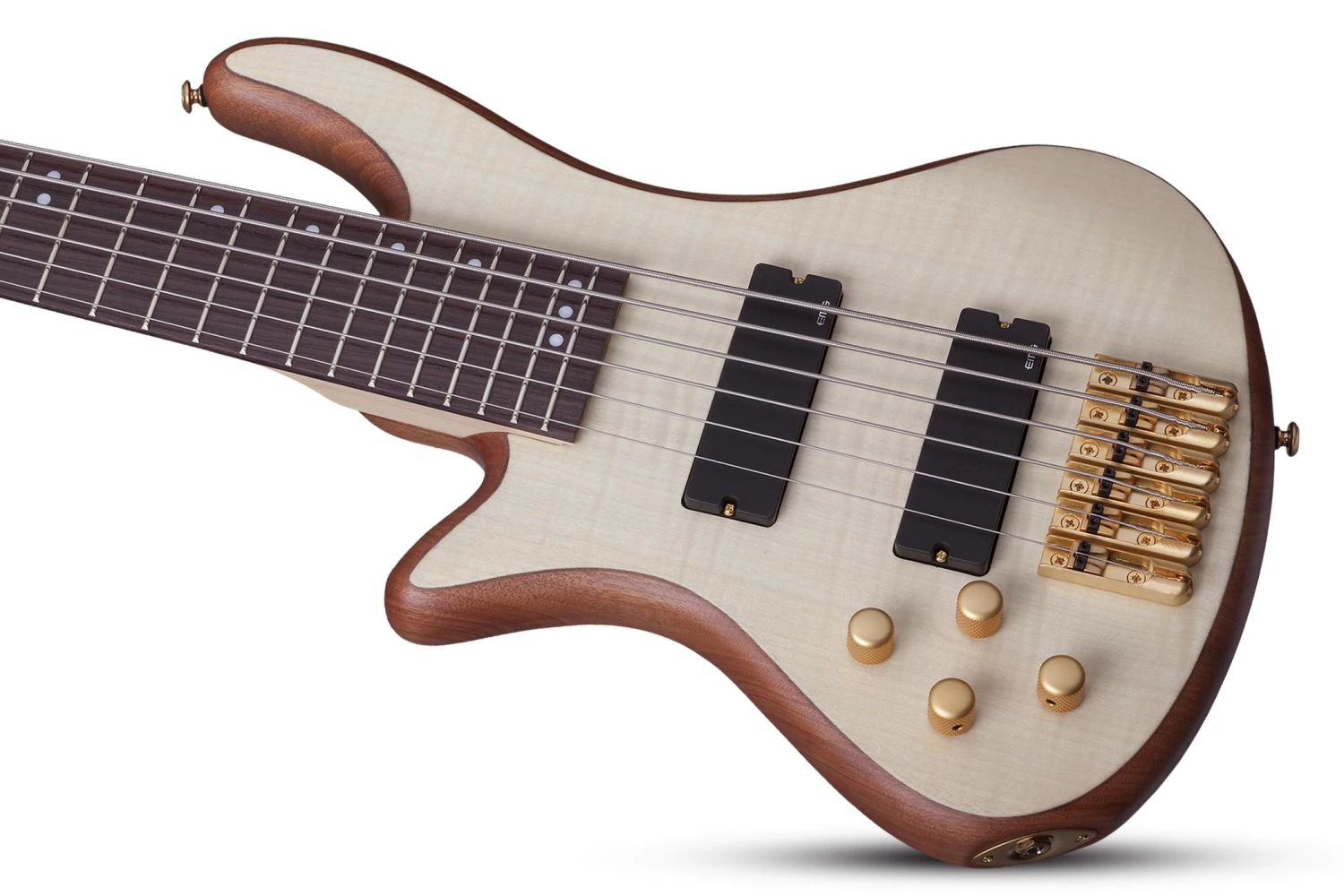 Schecter Stiletto Custom 5 Natural Satin Left Hand Bass Guitar 3 Schecter Stiletto Custom 5 Natural Satin Left Hand Bass Guitar - Image 3