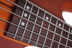 Schecter Stiletto Studio 5 Left Hand Bass Guitar – Honey Satin -Guitar Store StilettoStudio 5LH.05