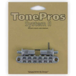 TonePros T3BT Metric Tuneomatic (large Posts, Notched Saddles) Bridge - Chrome
