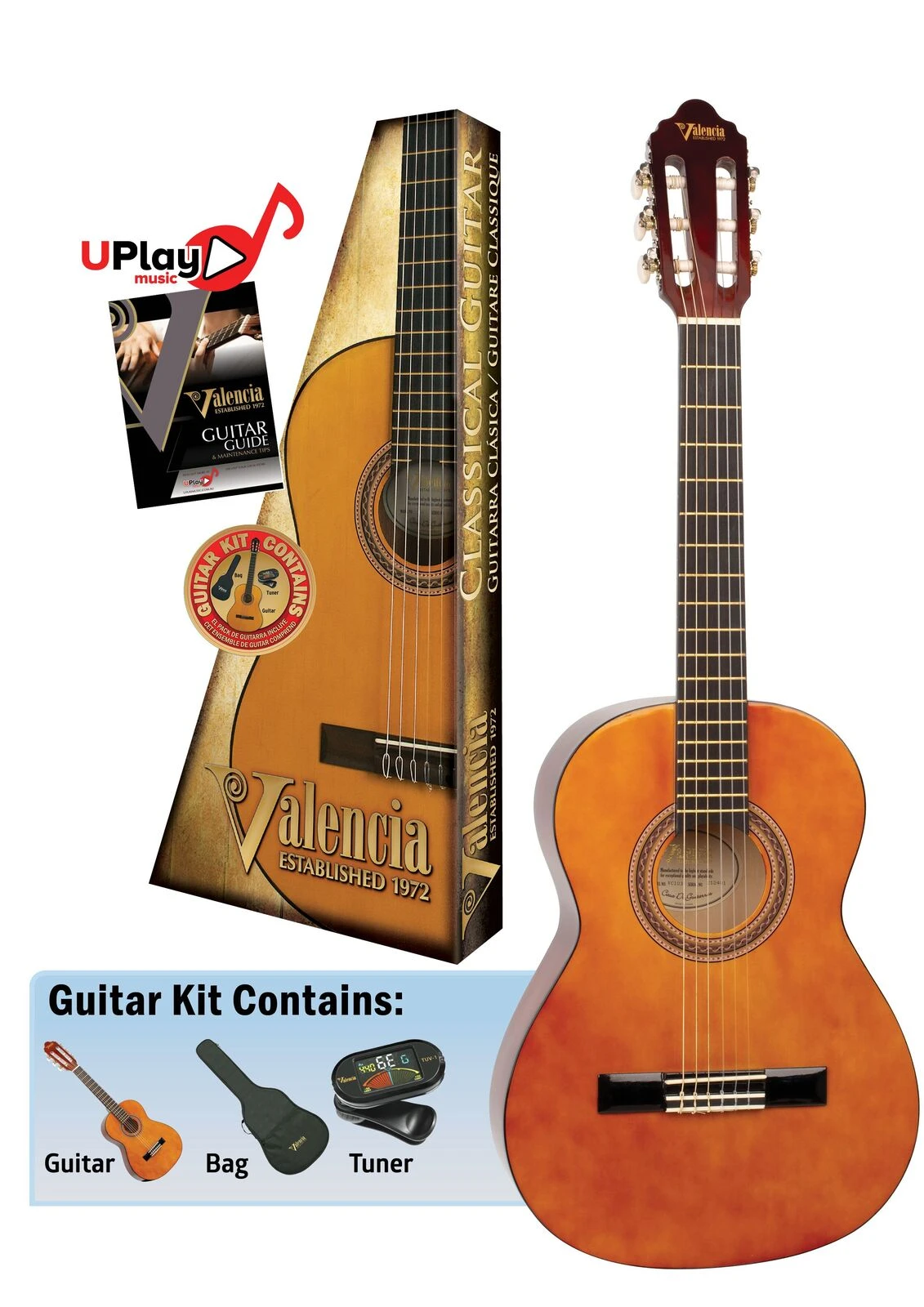 Valencia VC103K 3/4 Size Classical Guitar Kit 1 Valencia VC103K 3/4 Size Classical Guitar Kit