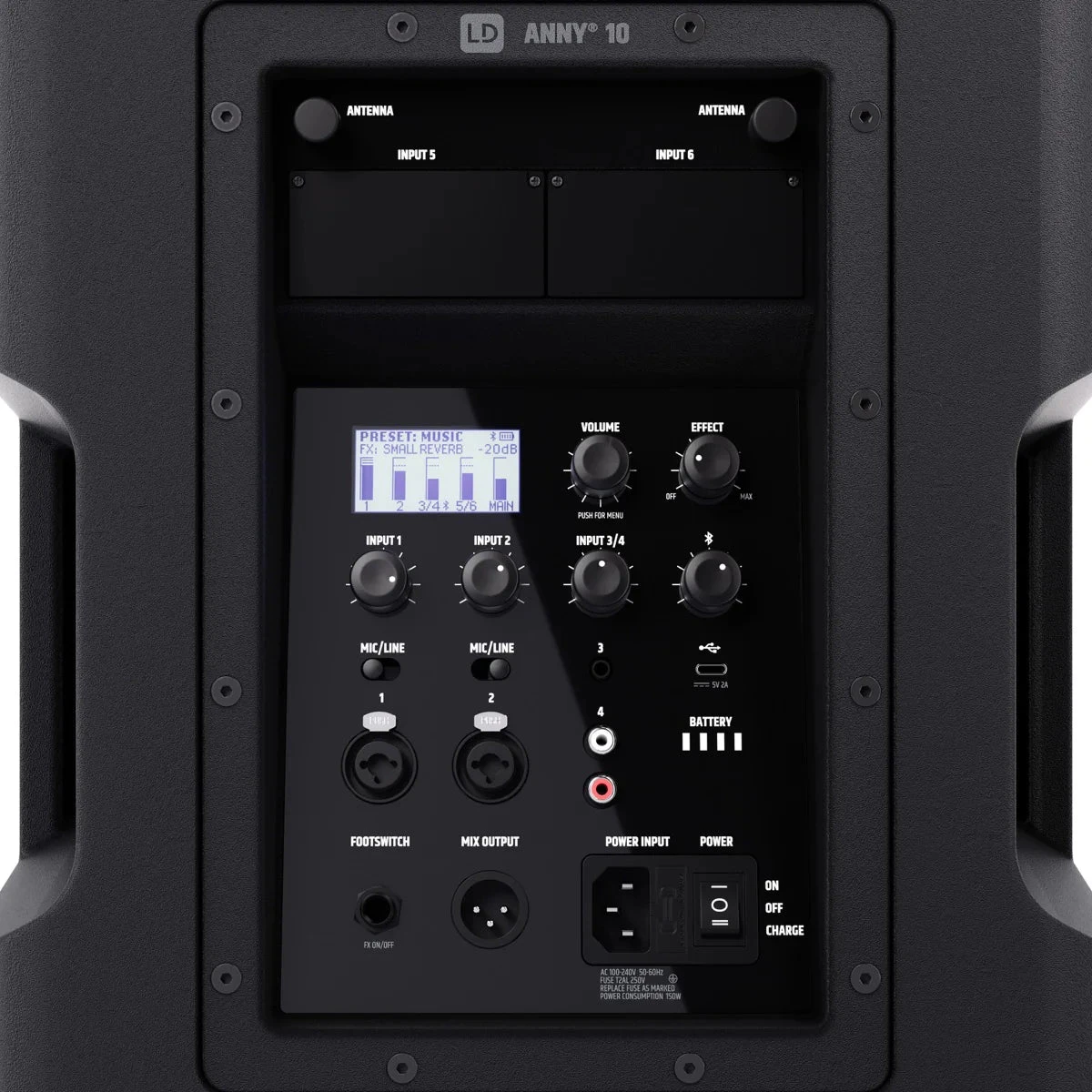 LD Systems ANNY 10 - 10" Portable Battery-Powered 160W Bluetooth PA System W/ Mixer 5 LD Systems ANNY 10 - 10" Portable Battery-Powered 160W Bluetooth PA System W/ Mixer - Image 5